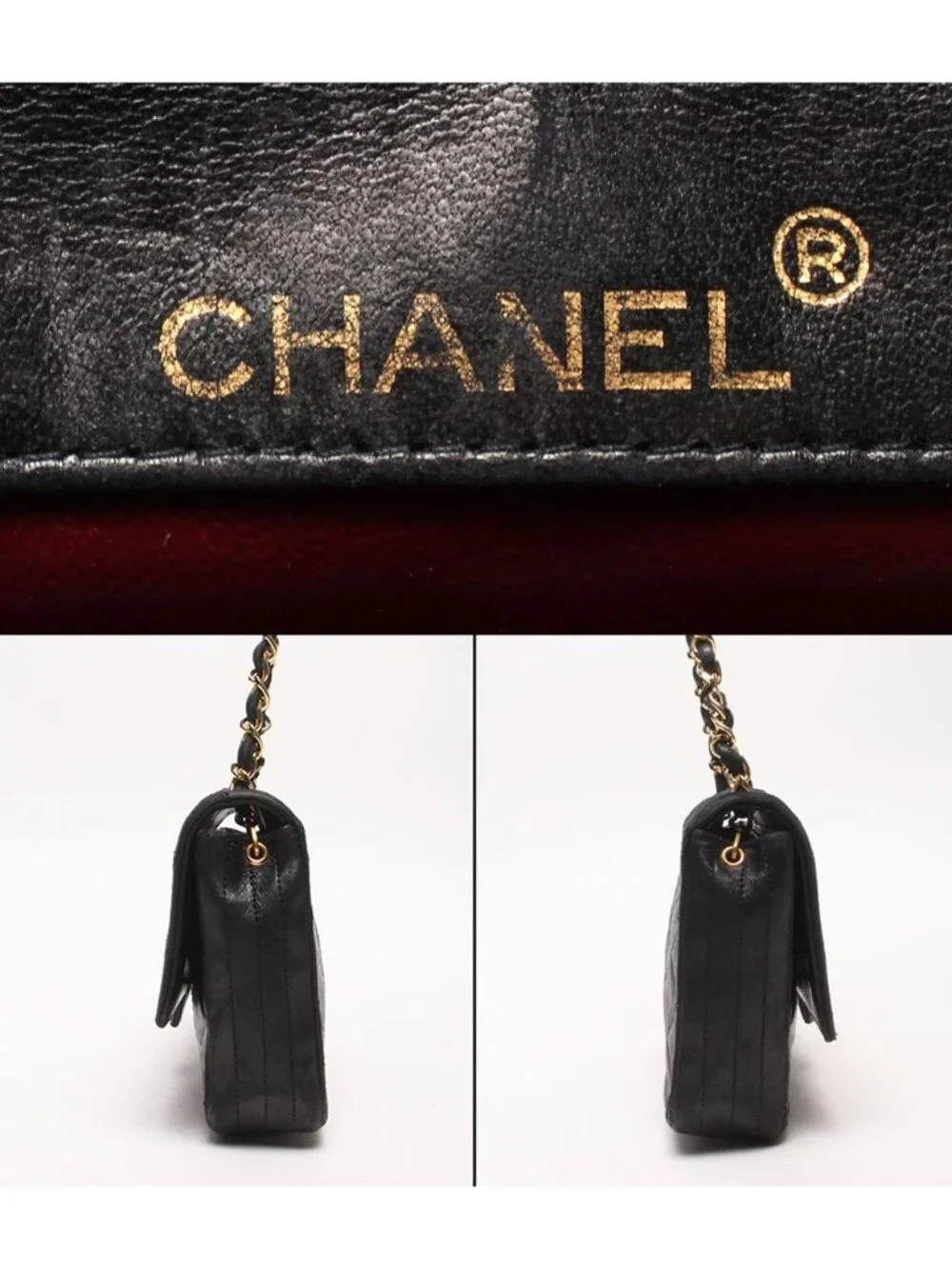Chanel Chain Shoulder Bag Gold Single Flap Jumbo CC Logo Quilted